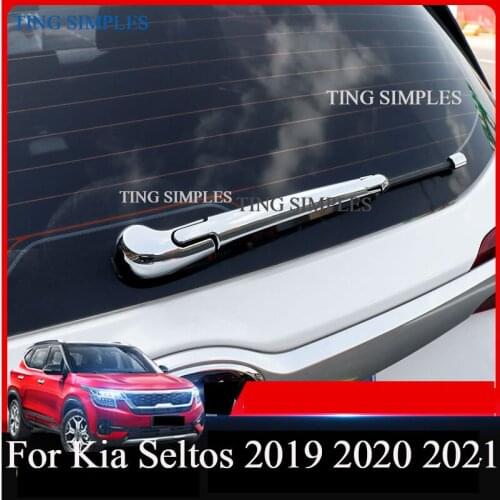 Rear Window Rain Windshield Windscreen Wiper Cover Trim ABS Chrome Exterior Refit Kit Accessories For Kia Seltos 2019 2020 2021