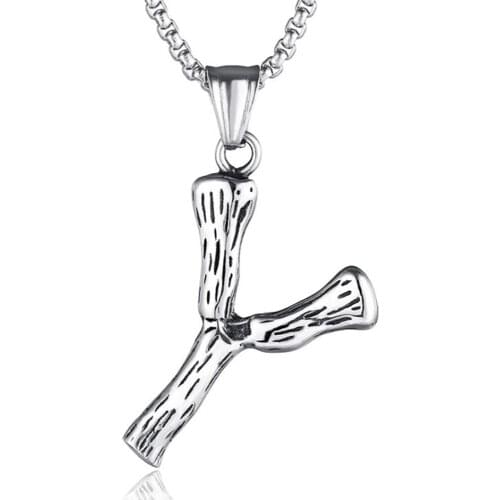 Stainless Steel Vintage Initials Letter Y Pendant Necklace Women Slub English Letters Jewelry Necklace Gift with Chain