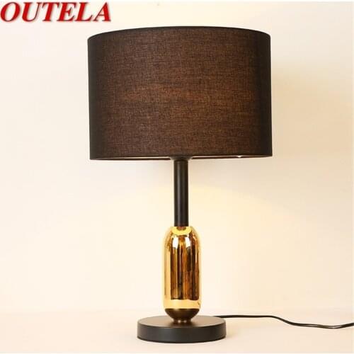 OUTELA Table Lights Contemporary Simple Design LED Fabric Desk Lamps Decorative For Home