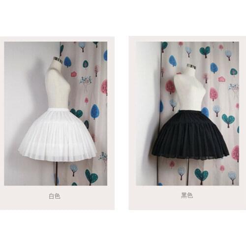 2 Hoop Lolita Girls Dress Petticoat Crinoline Hoop Bustle Skirt Pannier Skirt