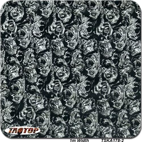 1m 50Sq TSKA178-2 Skull Transfer Film Aqua Print Wood Hydrographic Film Water Transfer Printing Film
