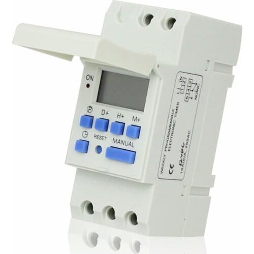 AHC15 AC 220V Digital LCD Power Timer Programmable Time Switch Relay 25A 16A GOOD Temporizador With Din Rail AC220V