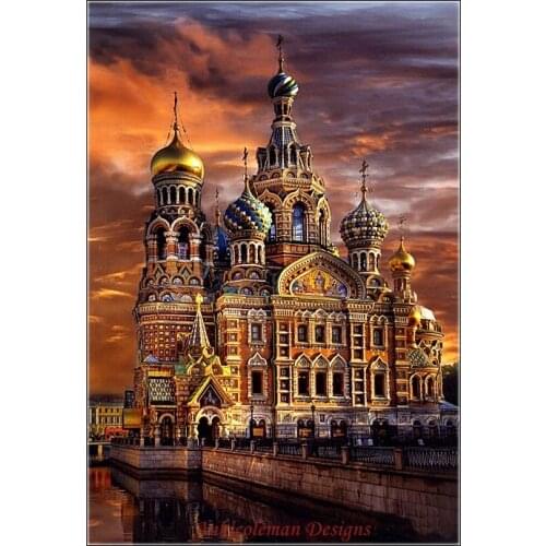 Needlework for Embroidery DIY DMC High Quality - Counted Cross Stitch Kits 14 ct Oil painting - Cathedral of St. Petersburg