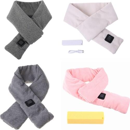 Line Stripe Design Winter Warm Bib Scarf USB Charging Windproof Outdoor Sports Thick Bib Neck Protection Multipurpose