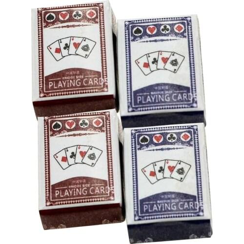 1:12 Dollhouse Miniature Playing Poker Cards Mini Deck Cards Hobbies 2 Sets