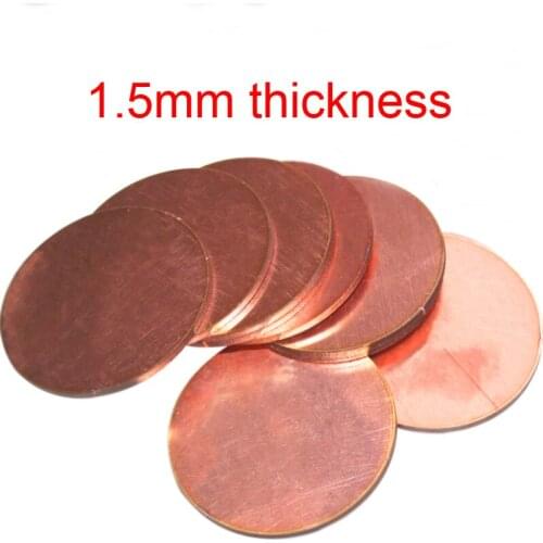 1.5mm thick Copper wafer disk planchet Constant lobe circular plate disc plate copper circular flat-plate Pure copper gaskets
