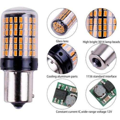 1PCS 1156 BA15S P21W Super Bright LED Car Tail Brake Bulb Auto Backup Reverse Lamp Turn Signal Daytime Running Light