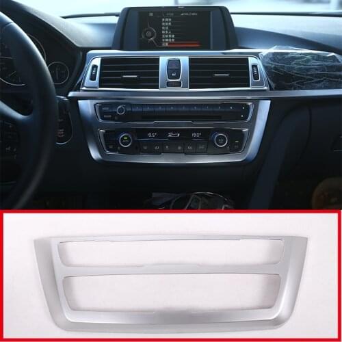 For BMW 3 Series GT F34 2013-2017 Car Accessories ABS Matte Silver Chrome Center Console Panel Cover Trim 3D Stickers 1 Pcs