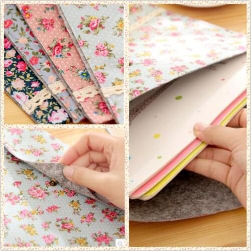 1PC Simple A4 Big Capacity Floral Document Bag Business Briefcase File Folders Chemical Felt Filing Products Student Portable