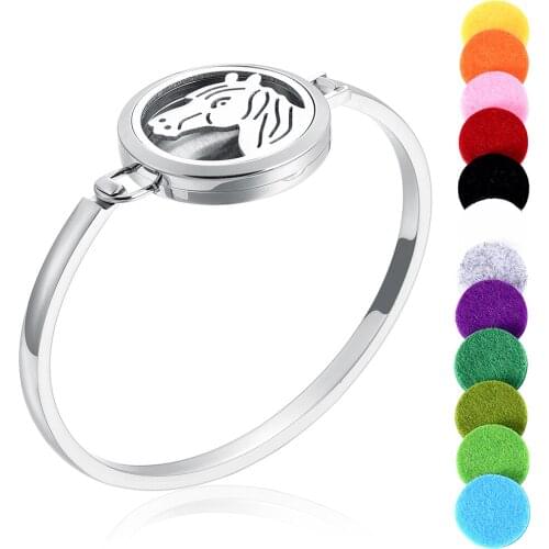 30mm Stainless Steel Aromatherapy / Perfume Essential Oils Fragrance Diffuser Locket Bracelet + 12 Washable Pads