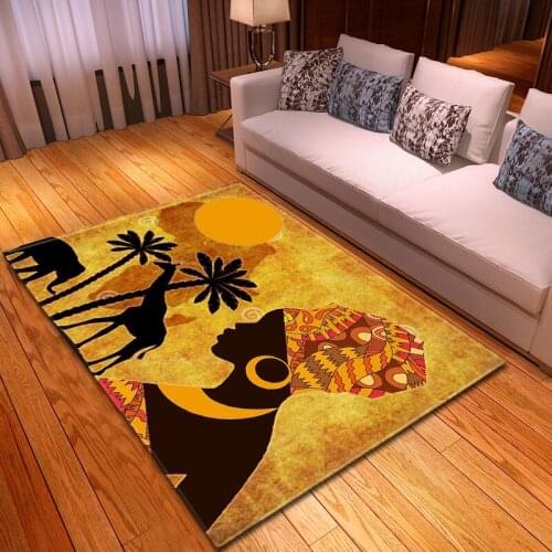 African American Woman 3D Printing Carpets for Living Room Bedroom Area Rug Home Decor Large size Carpets coffee table Floor Mat