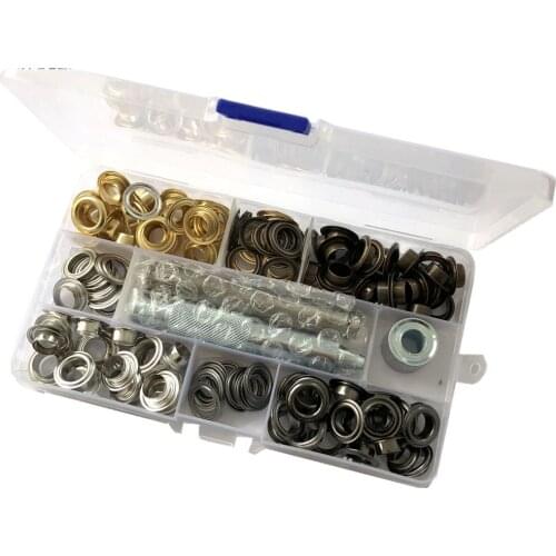 4-color 800# copper eyelet + tool boxed clothing buckle Ring Leather buttons