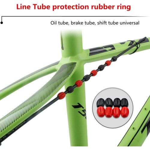 4pcs MTB Road Bicycle Cables Housing Sleeve Protection Rubber Sleeve Mountain Silica gel bike brake Line Tube Guard ring