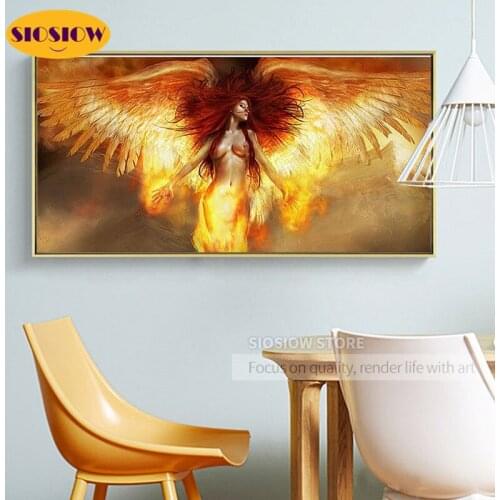 Full Drill 5d Diy Diamond Painting Angel Wings Women 3d Daimond Embroidery Square Mosaic Cross Stitch Needlework Art Decor Home