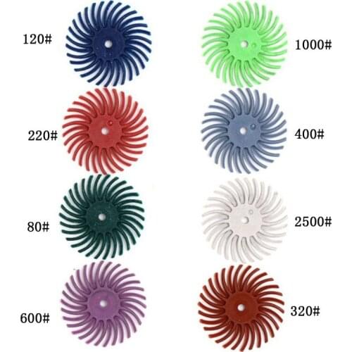 Free Shipping 80# 120# 220# 320# 400# 600# 1000# 1" Metal Polishing Tools Bristle Brushes Radial 3M Bristle Discs 3000pcs/bag