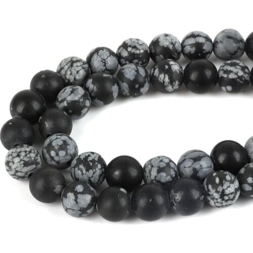 38-95pcs 4 6 8 10mm Natural Scrub Snowflake stone Beads For Jewelry Making Findings Necklace Bracelet Earrings Findings