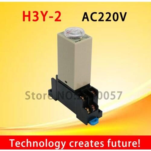 H3Y-2 AC220V 0-10S 30S 60S 10M Power On Time Delay Relay Solid State Timer with Socket Base HIGH QUALITY