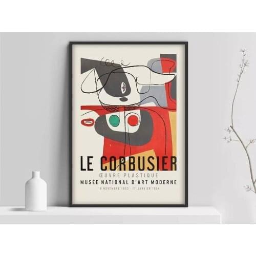 Le Corbusier Art Exhibition Poster, National Museum of Modern Art Print 1954, French Abstract Art, Cubism Museum Print, Le Cobb
