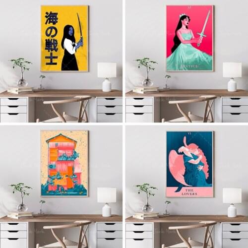 Female Samurai Illustration "Umi No Senshi" - High Quality Art Print - Japanese Style Warrior Katana Artwork