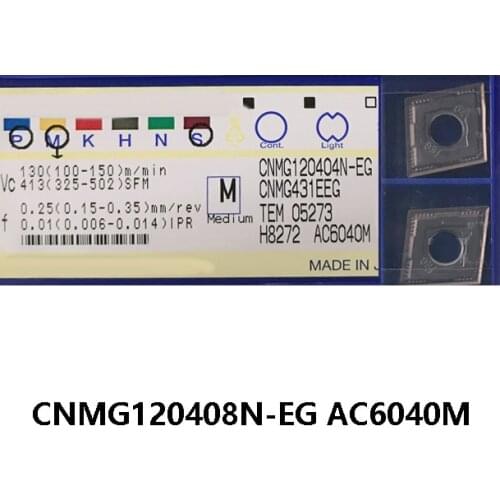 10pcs/box Original CNMG120408N-EG AC6040M Carbide Inserts CNMG 120408 CNMG1204 Lathe Cutter Turning Tools CNC CNMG12