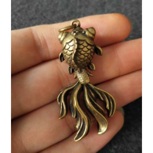Collection old Asian Antiques china brass goldfish small pendant