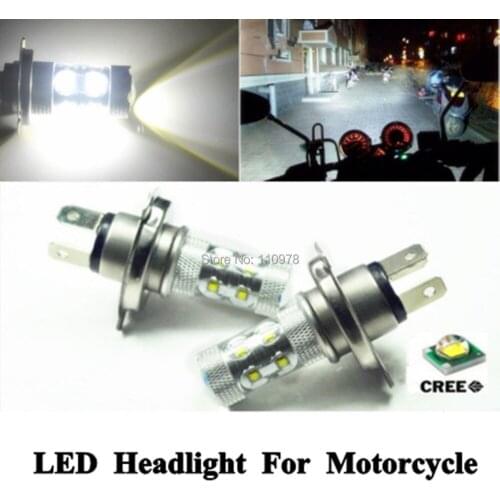 2Pcs 50W Max-Capacity High Power CREE Chip H4 LED Motorcycle Headlight fog Light lamps