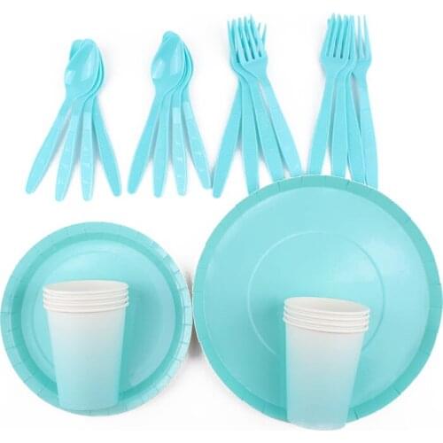 Blue Theme Disposable Paper Plate Party Supplies Birthday Party Decorations Kids Valentines Day Birthday Party Decoration