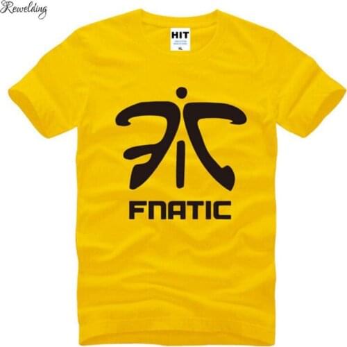LOL Fnatic Team Logo Printed T Shirt Men New Summer Short Sleeve O-Neck Cotton Mens T Shirt Funny Game Uniforms Tee Shirt Homme