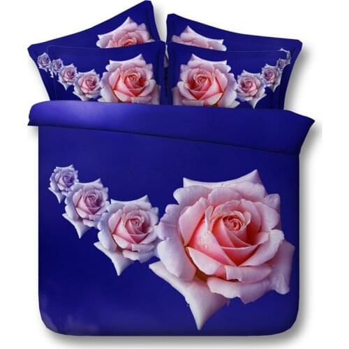3D Pink Rose Bedding set bedspreads duvet cover bed in a bag sheet spread linen California King queen size full twin double 4PCS