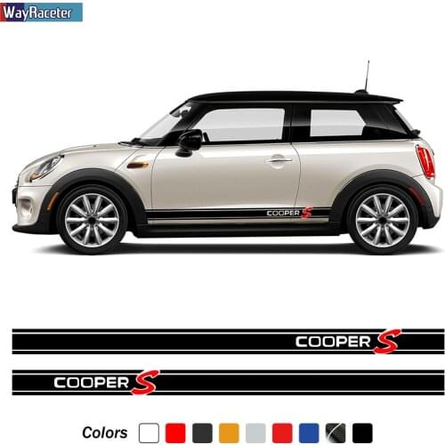 2 Pcs Door Side Stripes Sticker Graphics Decal For MINI Cooper S JCW R50 R52 R53 R56 R57 F55 F56 F57 R58 R59 F54 R60 Accessories