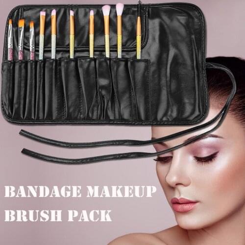 Portable PU Leather Travel Makeup Brushes Bag Make Up Tool Holder Organizer Large Capacity Makeup Brushes Bag Beauty Tool