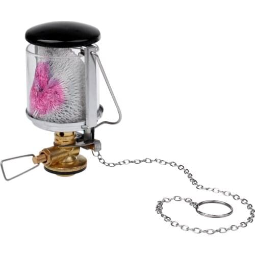 Portable Mantle Gas Propane Lantern Tent Lamp Hanging Glass Light with Key Chain for Outdoor Camping Accessory