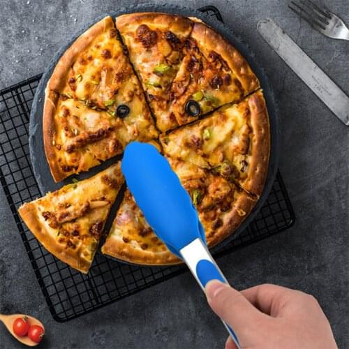 Silicone Food Tong Stainless Steel Kitchen Tongs Silicone Non-slip Cooking Clip Clamp BBQ Salad Tools Kitchen Accessories