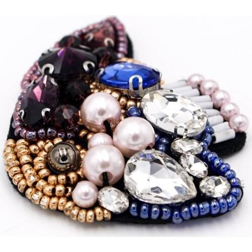 Rhinestone Fish patch dress brooch Accessories bejeweling rhinestones applique embroidery for evening party dress decoration