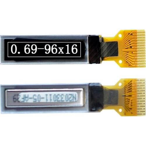 Taidacent 5PCS White Light 14Pin SSD1312 OLED I2C IIC 96*16 0.69 OLED Module for Wearable Smart Watch Display