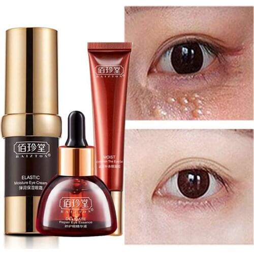 Three-Piece Eye Set Serum Remove Dark Circles Fine Lines Fat Particles Moisturizing Nourish Anti-wrinkle Brighten Firm Eye Care