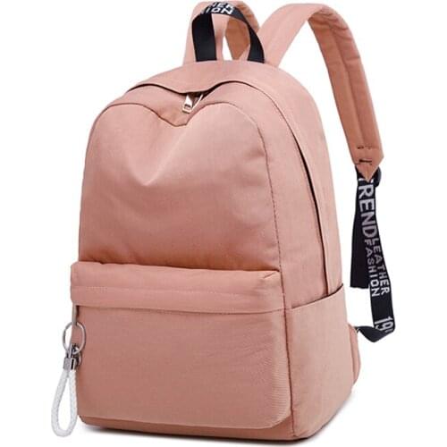 Waterproof Nylon Women Backpack Minimalist School Bag for Teenagers Girls Solid Color Leisure Laptop Bagpack Fashion Backpack