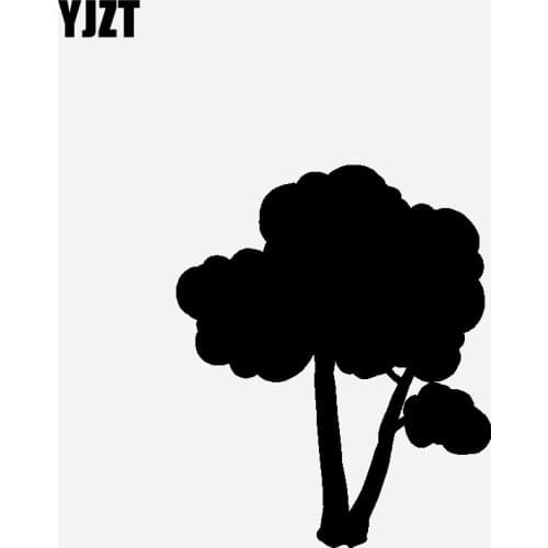 YJZT 12.7CM*15.4CM Tree Decoration Design Car Sticker Vinyl Decal Black/Silver C23-1051