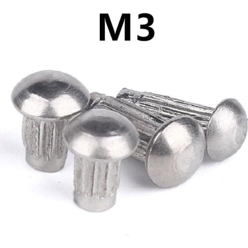 200PCS GB827 M3x4/5/6/8/10mm Knurled Solid Aluminum Rivets For Name Plate