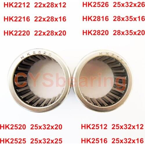1PC HK2212 HK2216 HK2218 HK2220 HK2512 HK2516 HK2520 HK2525 HK2526 HK2816 HK2820 Drwan Cup Needle Roller Bearing