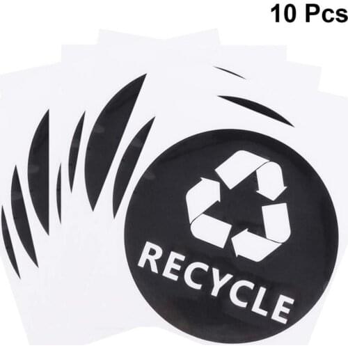 Customized 10Pcs Recycle Sticker Trash Can Bin Recycling Sign Decal for Garbage Can Trash Bins Containers