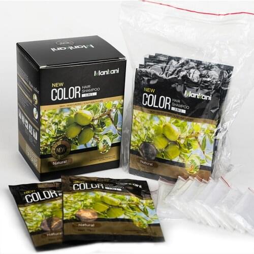 10 Bags/Lot Instant Black Dye in 5 Minutes Permanent Cover Grey Hair 99% Organic Herbal Mankani Hair Color Shampoo