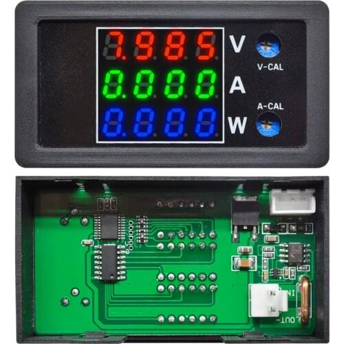 1000W DC Voltmeter Wattmeter DC0-100V 10A High Precision 4 Digital Voltage Current Power Meter Tester Detector 0.28" LCD Display