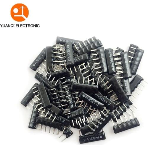 200pcs DIP exclusion Network Resistor array 6pin 220 330 470 510 1K 1.5K 2K 2.2K 3K 3.3K 4.7K 5.1K 10K 22K 47K 100K ohm