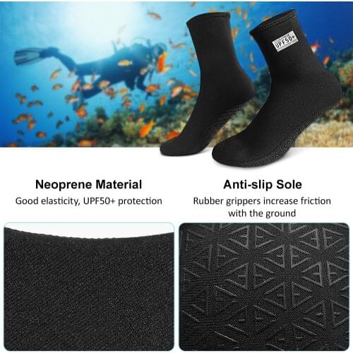 3mm Neoprene Diving Socks Anti Slip UV Protection Beach Water Socks for Kayaking Surfing Snorkeling Sailing Scuba Diving