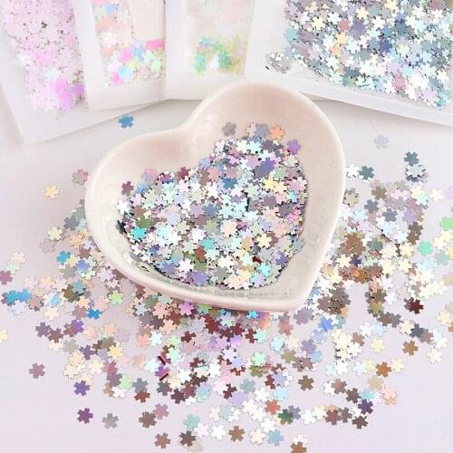 5mm Cherry Blossom Nails Glitter Sequins Flower Nail Art Sequin Sparkly Paillette Polish Nail Flake Sequins 3D Laser Glitter Tip