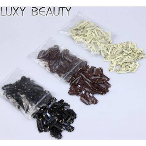 50pcs U 2.8cm Wig Clips Snap For Hair Extensions Wig Clips Hairpins Black Clips For Weft Weaving Hair Closure Clips Brown Blonde