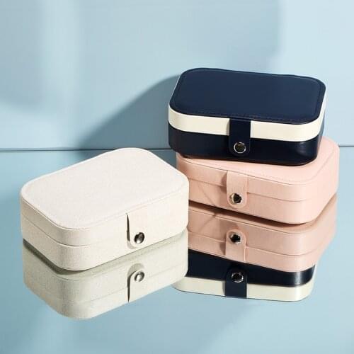 6 Inch Jewelry Storage Box,Three Layers,Stud Necklace Storage,Leather Surface,Soft Interior,Mini Storage