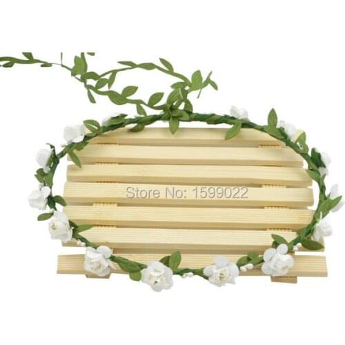 6pcs/lot White Flower Crown for Flower Girls Bridal Mini Paper Plum Blossom Headpieces Bridesmaid Hair Pieces Floral Headwear