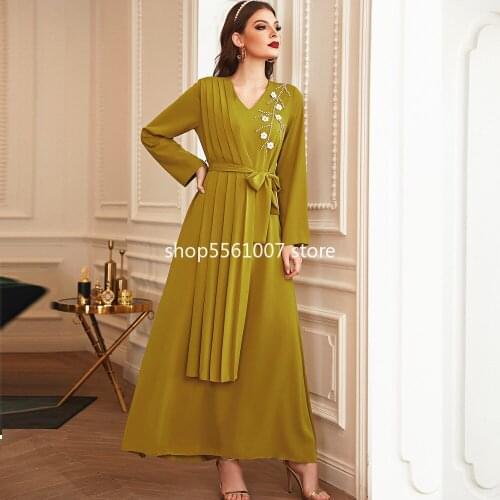 Abaya Dubai Turkey Arabic Muslim Hijab Dress Islam Clothing Maxi Evening Dresses For Women Morocco Vestidos Robe Soiree Femme